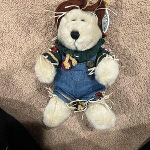 Starbucks Bearista Scarecrow Bear in Denim and Green-2001
